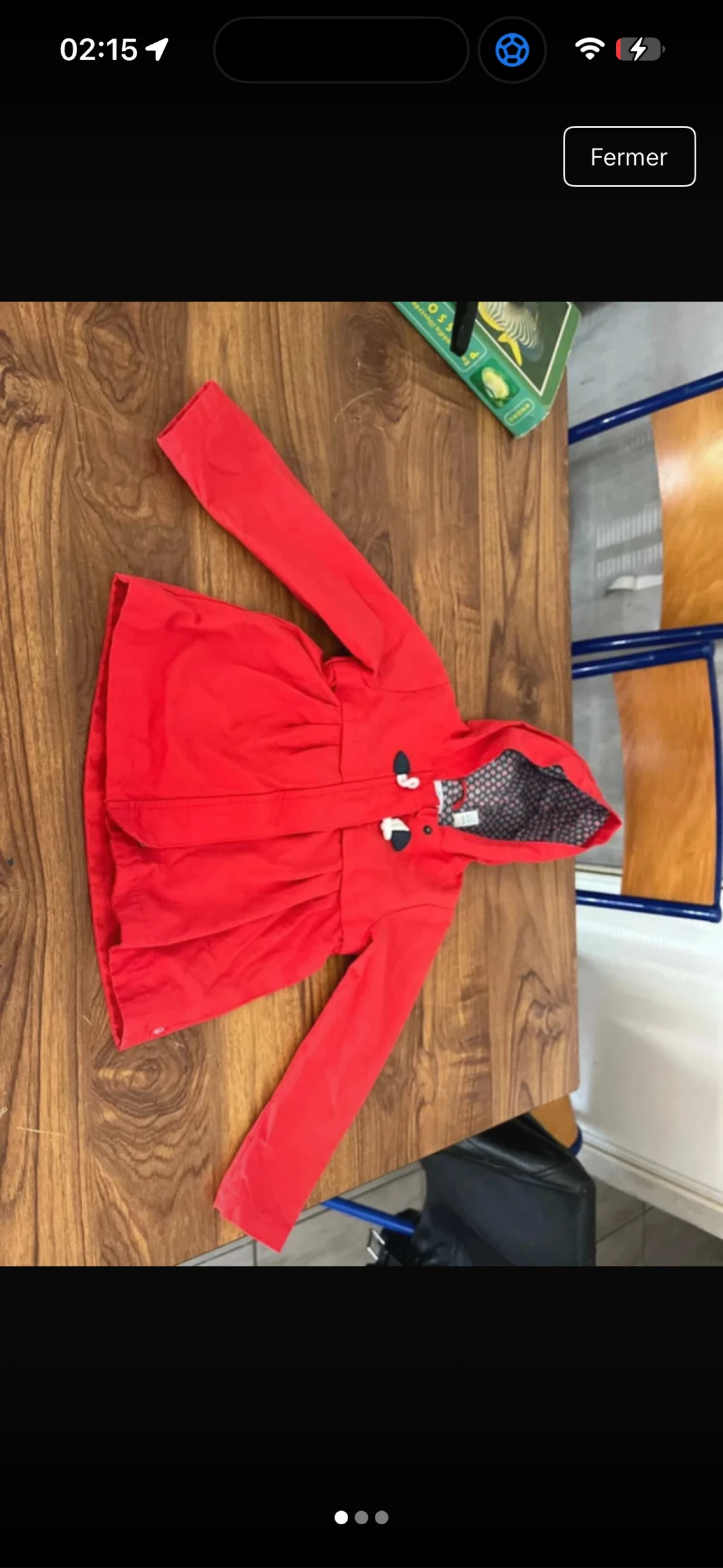 : Manteau d'automne/printemps Obaïbi rouge à capuche - 23 mois / 86 cm